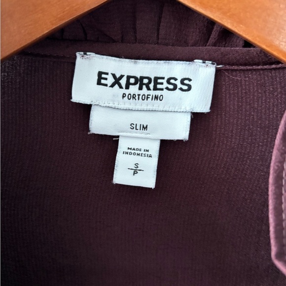 🟡Express Portofino Slim Fit Button Down Blouse - Picture 4 of 8